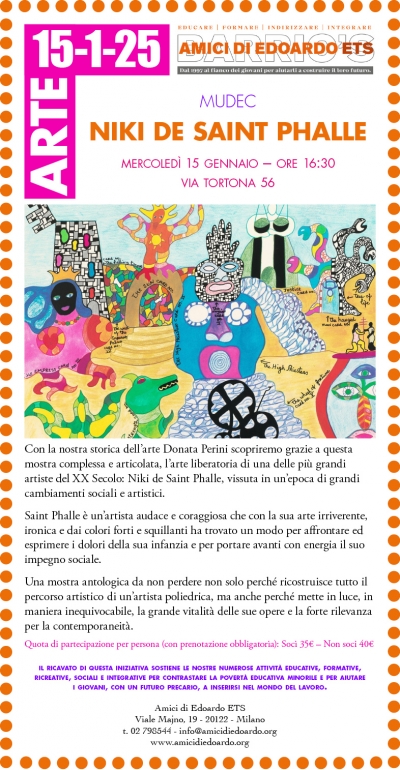 15 GENNAIO - NIKI DI SAINT PHALLE AL MUDEC